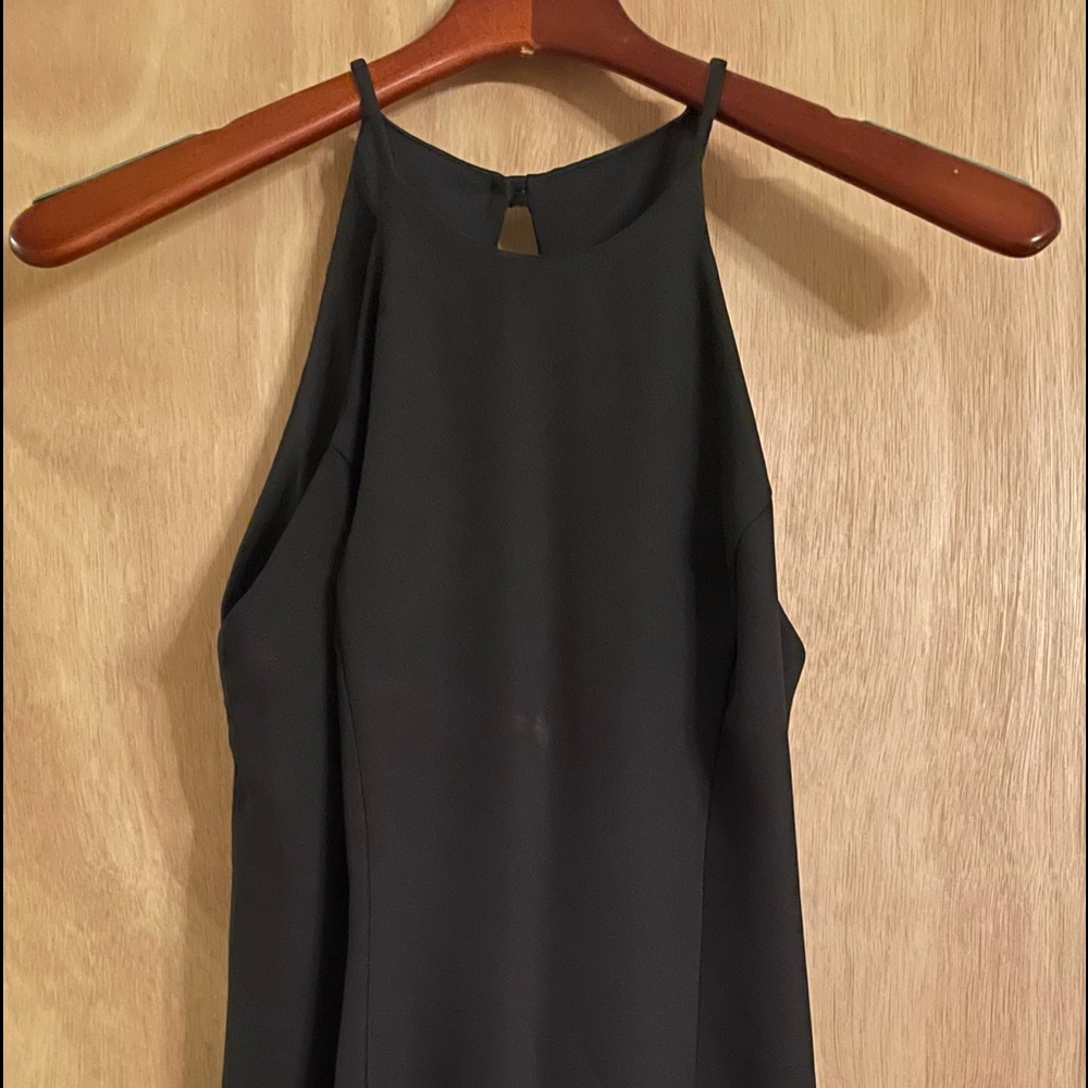 Classic simple black cocktail dress.